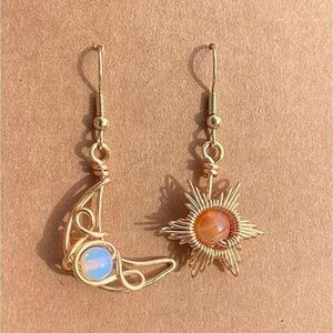 Bohemian moon star dangle earrings N238